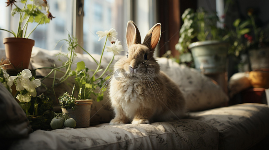 兔子盆栽图片