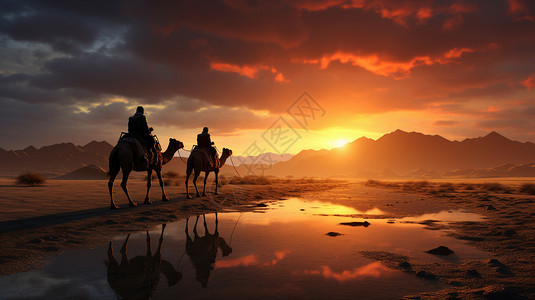骑骆驼的人图片