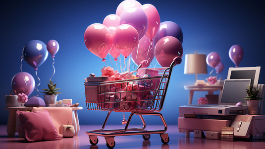 粉色商店商店购物节设计图片