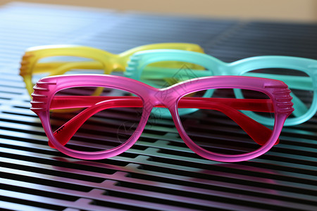 酷夏中的透明眼镜图片