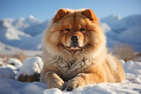 雪中的小狗图片