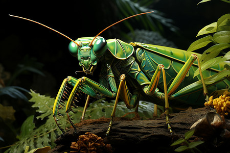 绿色精灵螳螂图片
