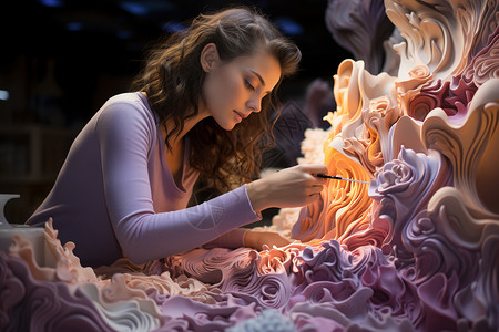 3D雕塑陶瓷艺术师背景