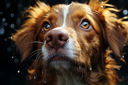 可爱动物头像湿润的小狗图片设计图片