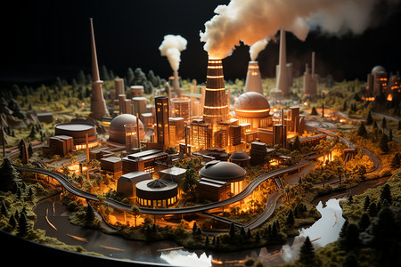 焚烧厂工厂污染设计图片