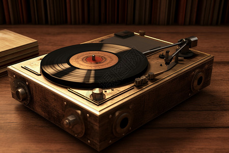 复古的古董唱片机背景图片