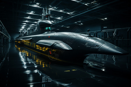 未来派科技的潜水艇背景图片
