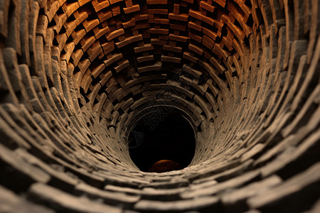 迷幻的狭窄隧道高清图片