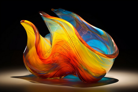 色彩流动的抽象玻璃图片