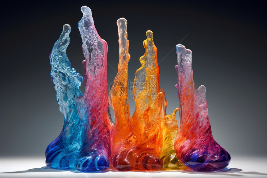 多维抽象的玻璃雕塑图片