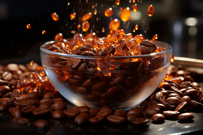手工冲制的咖啡豆图片
