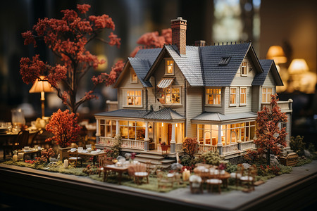 照片精致的房屋模型的设计图片