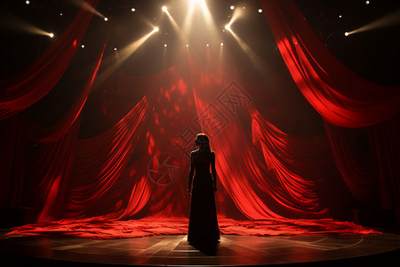 梦幻的红色舞台背景图片