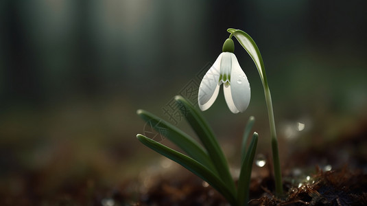 雨后娇艳欲滴的雪滴花图片