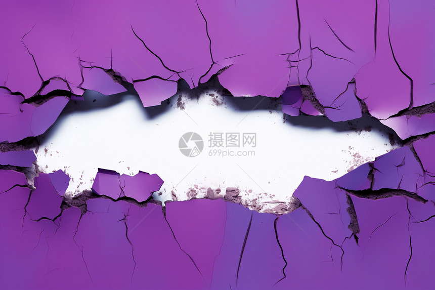 开裂的紫色墙壁图片