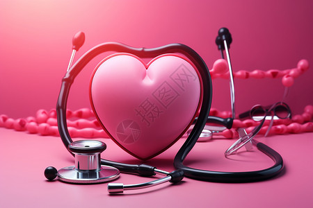 保护心脏健康心脏保护听诊器背景