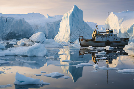 海面上天然形成的冰川高清图片