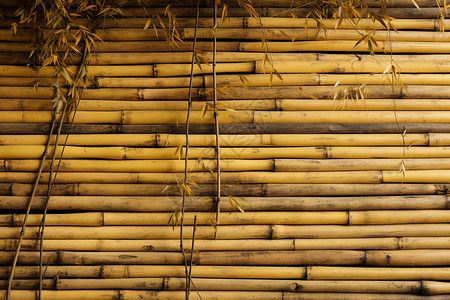 乡村编织的竹墙背景背景图片
