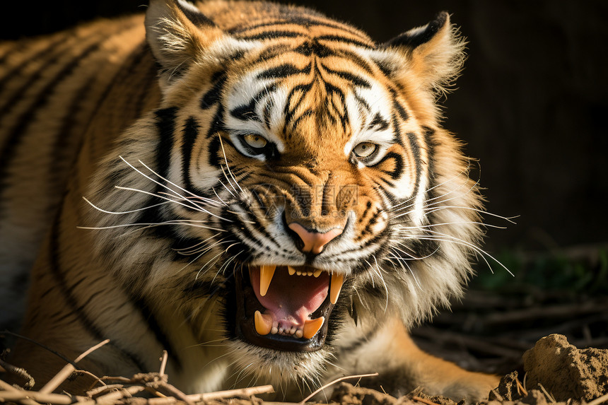 觅食中的老虎图片