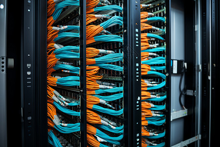 数据中心的主机网线端口背景图片