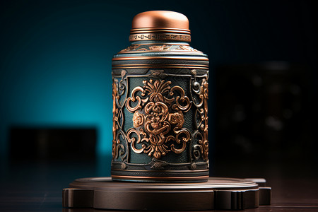 传世香气飘溢的古典酒罐背景