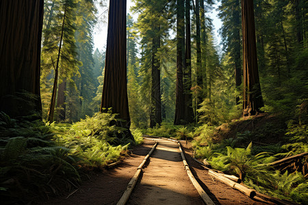 森林中巨大的松树高清图片
