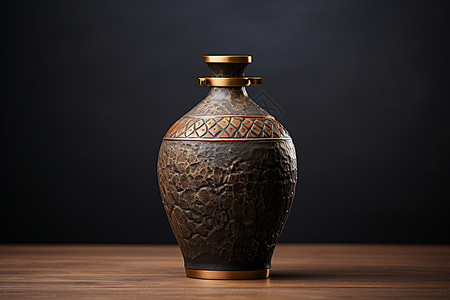 历史悠久的古陶酒罐背景图片