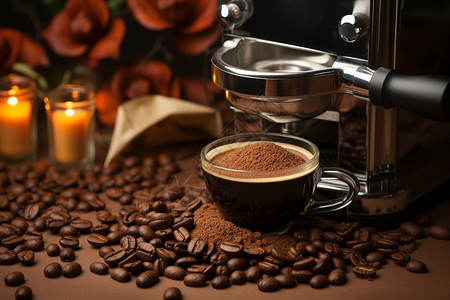香醇浓香的咖啡豆图片