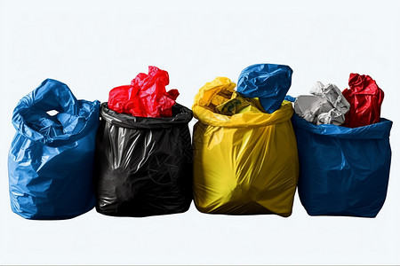 分类回收的垃圾袋子背景图片