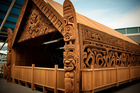 原始部落的木雕艺术背景