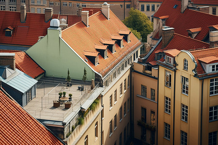 欧洲的传统房屋建筑屋顶图片