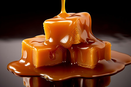 蜂蜜糖果素材金色可口的糖块背景