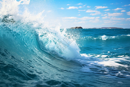 海洋中的巨浪背景图片