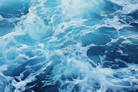 湛蓝海洋中的波浪图片