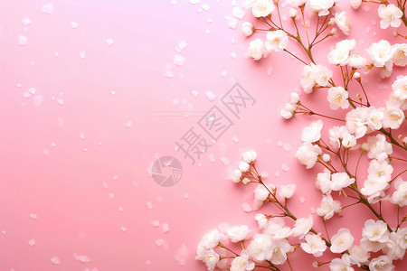 粉色背景中的花朵图片