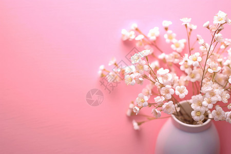 粉色背景中的花束背景图片