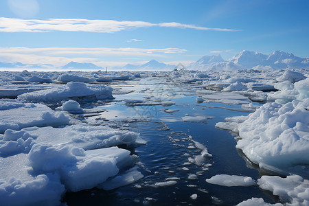 冬季海面上的冰块图片