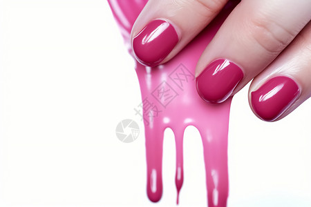 女人粉色的指甲高清图片