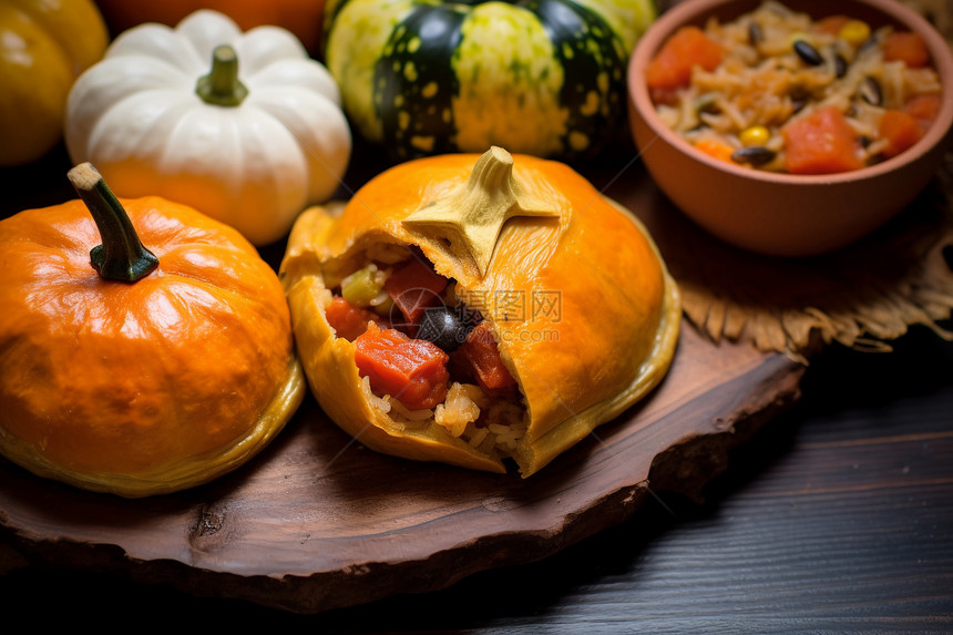 秋日美食：丰盛的南瓜大餐图片