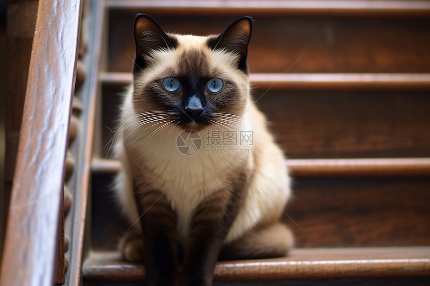上的蓝眼猫咪图片