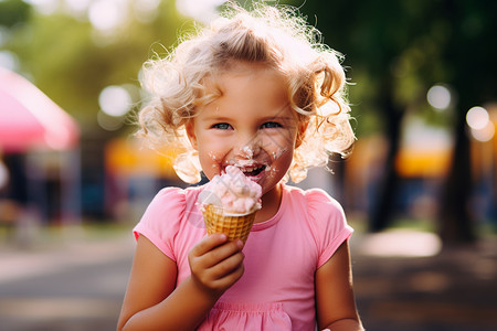 吃冰淇淋的儿童图片