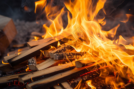 木棍燃烧的火焰背景图片