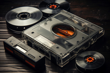 老式磁带与录音机图片