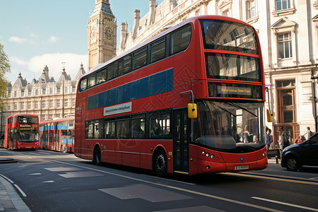 伦敦观光的双层巴士图片