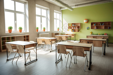 教室空现代简约的教室背景