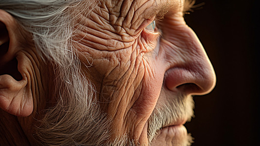 听力弱势的老年人背景图片