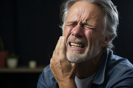 牙齿疼痛的男人背景图片