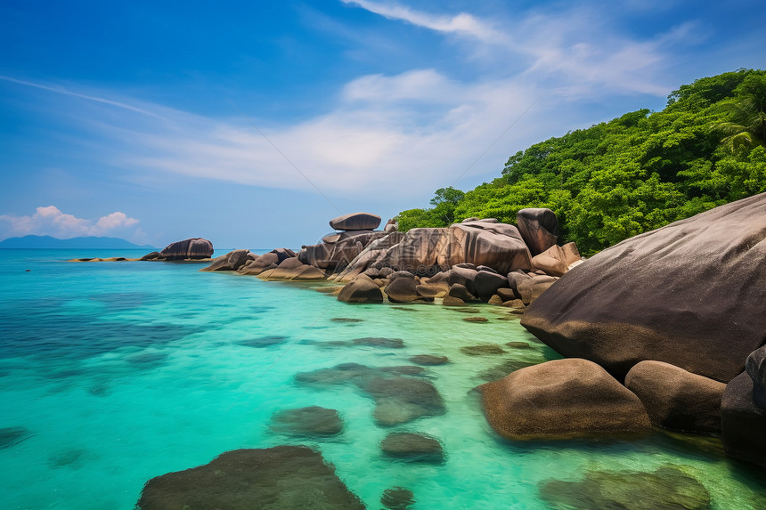 海岸边的岩石图片