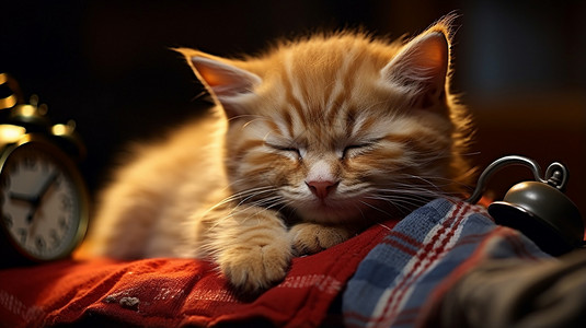 在睡觉的小猫图片