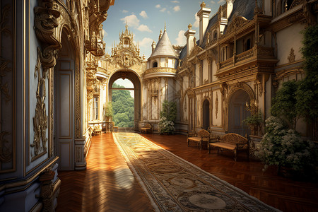 奇幻城堡建筑背景图片